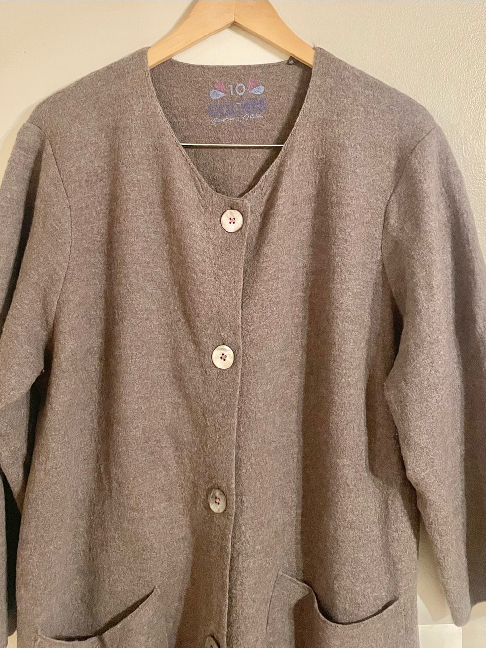 Gudrun Sjoden 10 Color Gray 100% Wool  Long Cardigan Jacket Lagenlook Sz XL- EUC - Picture 3 of 12